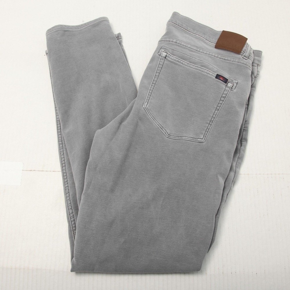 Faherty Pants Mens 36x31 Gray Stretch Terry 5 Pocket Chino Regular MBC0020-SLT